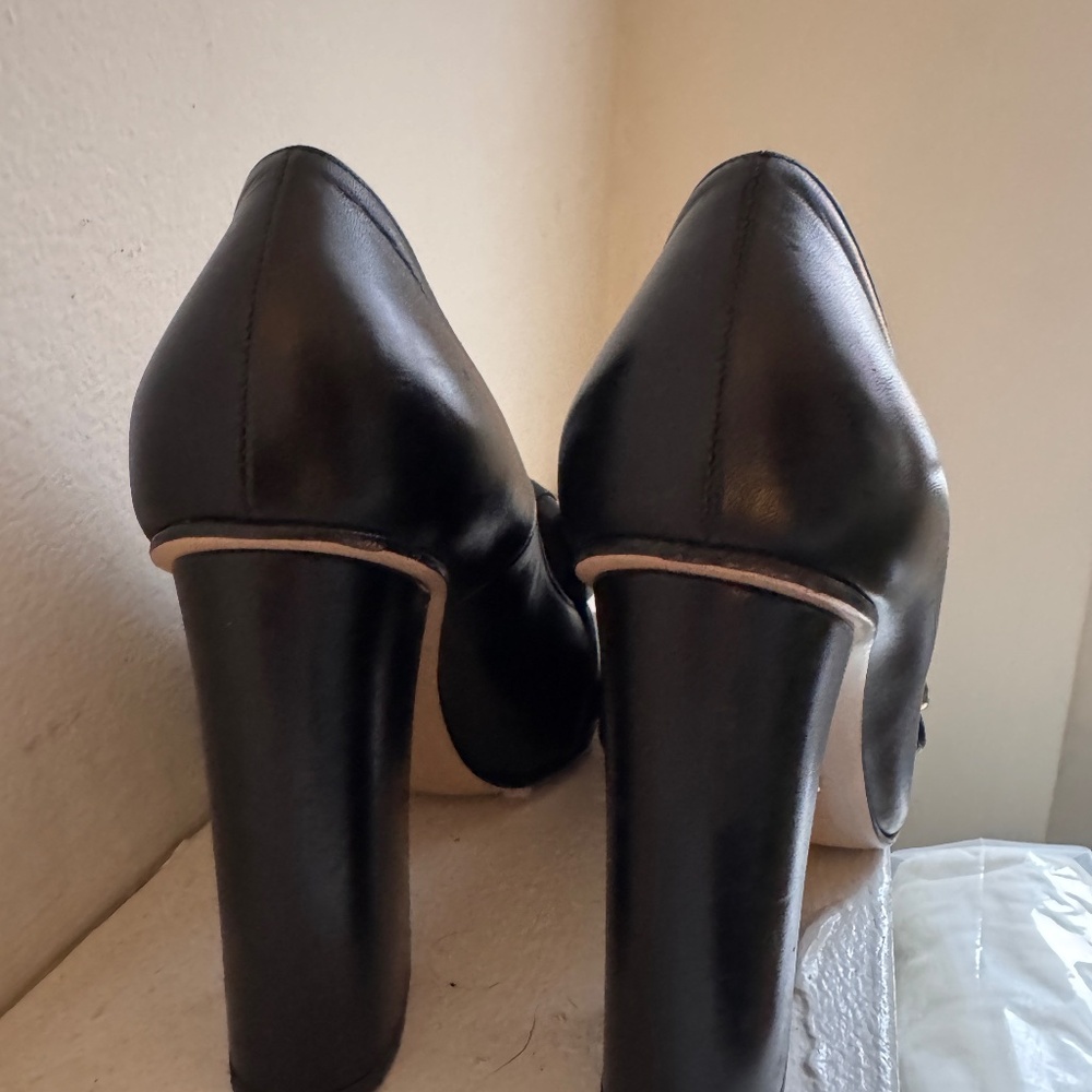 Gucci Marmont Fringe Block Heel Pumps, Size 37, Black - Picture 4 of 5